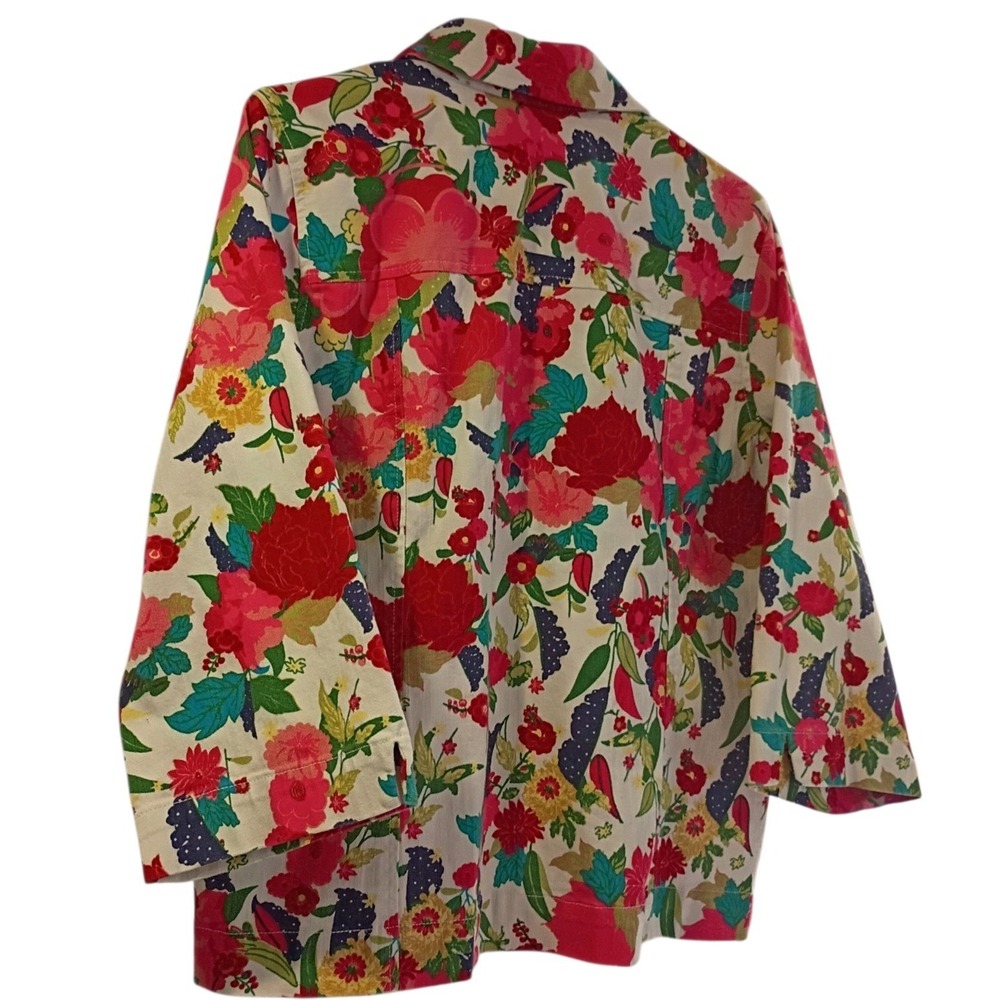 Vintage‎ City Blues By Koret Flower Floral Pattern Jacket Women's Size Large EUC - Picture 4 of 9